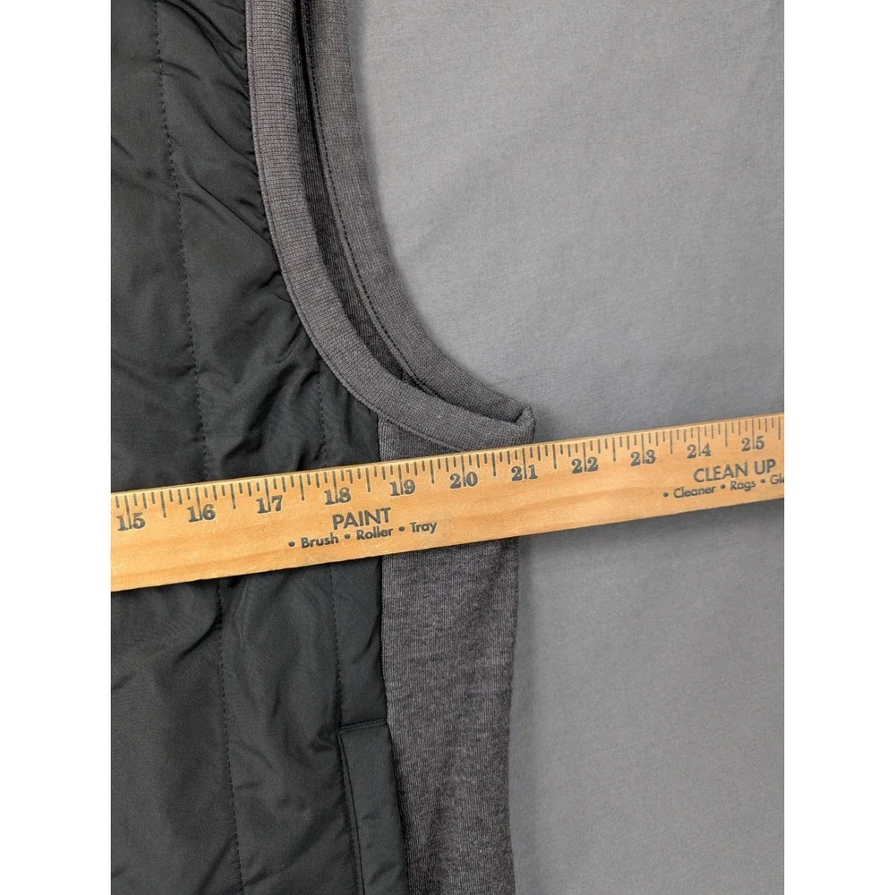 Banana Republic Mens Gray Mixed Media Puffer Vest Large Full Zip Mock Neck